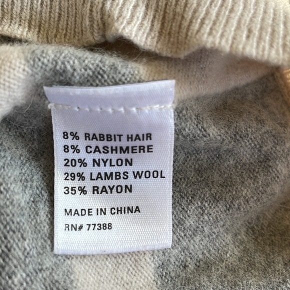 Madewell Wallace Ex Boyfriend Sweater Cashmere Wool Rabbit Gray Stripes Medium - Picture 5 of 9
